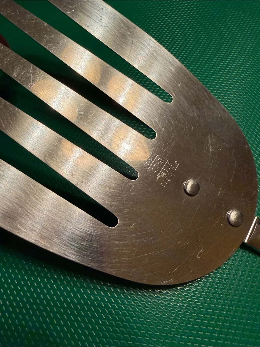 Ekco USA Slotted Angled Spatula Turner Stainless Steel Black Starburst Vintage